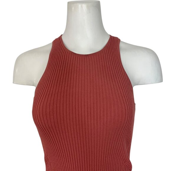 Cinq A Sept Ellen Knit Tank Top M Rosewood Handkerchief Ribbed - Picture 8 of 12